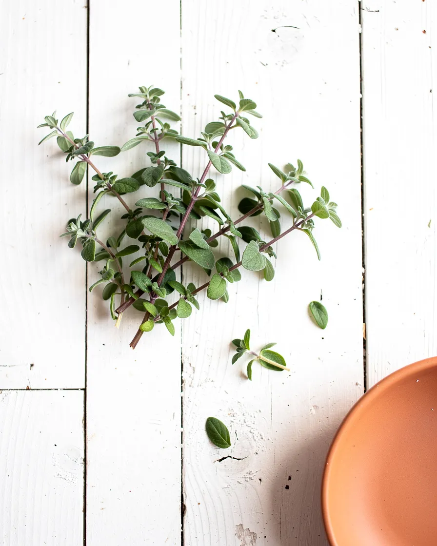 Loose oregano leaves, close up